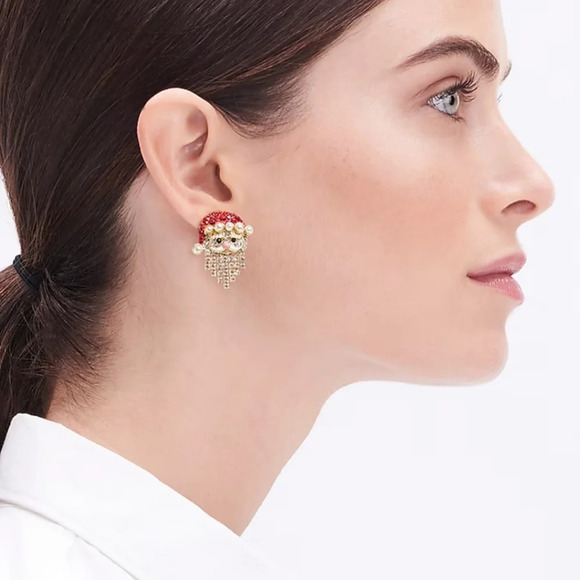 J. Crew Santa Pave Crystal Earrings - Picture 2 of 3